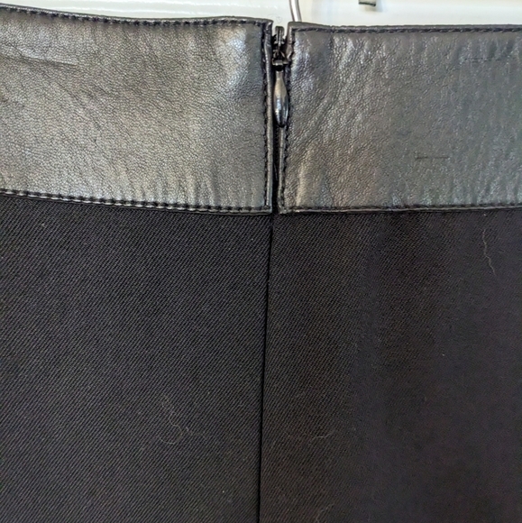PRADA Leather Trim Pencil Skirt with Pockets - Picture 5 of 8